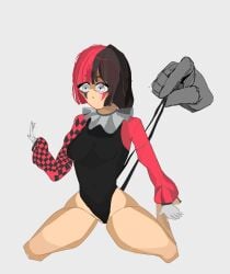 animator big_breasts black_hair clown clown_girl excited female gray_eyes maf peachea red_and_black_hair red_hair sticker stickers stickers_vk vk_stickers vkontakte