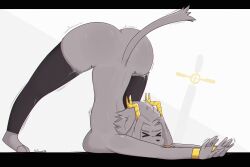 ass ass_bigger_than_head ass_expansion big_ass cute fat_ass female fur furry goat goat_girl goat_horns goat_humanoid horns jack-o_pose kneesocks pseudoregalia resting sr.aguacate sybil_(pseudoregalia) thick_ass thick_thighs thighs