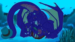 16:9 dragon dragonboii78 fish glowing hi_res male_only marine sea water widescreen