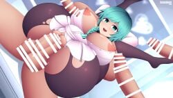 1girls 4boys :d aqua_eyes aqua_hair arms_behind_head ass between_breasts blue_eyes blue_hair braid braided_ponytail breasts breasts_out censored cleavage commission female female_focus full_nelson fuuka_yamagishi hair_over_shoulder heart huge_breasts indoors large_ass leg_grab legs legs_up long_hair long_sleeves looking_at_viewer lumarianne20 male multiple_boys nipples open_clothes open_mouth open_shirt pantyhose penis persona persona_3 pussy sex shirt side_ponytail smile solo_focus spread_legs testicles torn_clothes vaginal_penetration window