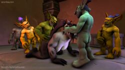 anthro bear blizzard_entertainment erontauren female goblin goblin_male group hi_res humanoid male male/female mammal pandaren warcraft