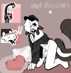 condom_in_mouth latte_(sirfluff) non-human paril_(sirfluff) sir_fluff tagme toony valentine's_day