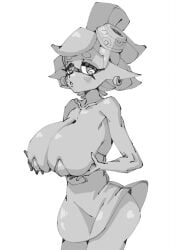 black_and_white large_breasts marie_(splatoon) pohuai_haidan_boom_(artist) splatoon