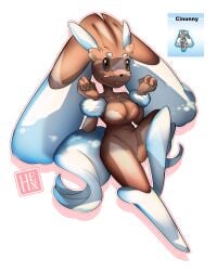 anthro blush breasts cinccino cleavage furry hex729 hi_res hybrid lagomorph looking_at_viewer lopunny pokémon_(species) pokefusion pokemon pokemon_(species) tagme tail