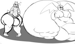 2boys anthro areolae ass azalas belly breasts bulge bulge_through_clothing colossal_ass demon demon_boy demon_wings fat furry gigantic_ass goat goat_demon heart hips hyper hyper_ass large_ass large_breasts large_bulge large_moobs male male_focus male_only meat_wall_(body_type) moobs nervous nervous_smile nipples nude nude_male overweight overweight_male sandriasuncake sketch stomach sweater thick_thighs thighs wide_hips wings