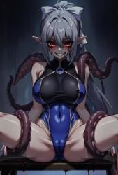 ai_generated animated anime_girl anime_style big_ass big_breasts blood creepy creepy_smile monster_girl swimsuit tagme tentacle video