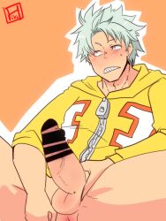 1boy censored erection fatgum hiro_b_s male male_only my_hero_academia penis solo solo_male