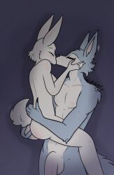 anthro ass beastars canid canine canis duo female genitals haru_(beastars) hi_res humanoid lagomorph legoshi_(beastars) leporid male male/female mammal naholadydragon penis rabbit tail wolf