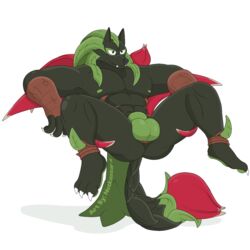 1:1 alpha_channel anthro ass balls bulge canid canine canis clothing genitals grass green_body hair male male_only mammal muscular nipples notkastar pecs plant pouch_(disambiguation) rivals_of_aether roots signature solo spread_legs spreading sylvanos text underwear video_games vines wolf wood