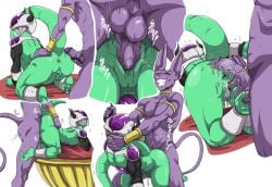 absurd_res after_sex anal anthro ass balls bed beerus bodily_fluids body_jewelry boner butt_grab covering covering_mouth cum deity doggy_style dominant dominant_male dragon_ball dragon_ball_super duo erection feet felid feline foot_fetish foot_focus foot_grab foot_play from_behind_position furniture gay genital_fluids genitals hairless hand_on_butt hi_res horn horn_grab intense_orgasm intense_sex jewelry khan_(teastuff) male male/male male_only mammal muscular muscular_male musk nude penis penis_grab sex shaved_pussy teastuff thrusting