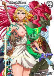 eastblue_95 female ganondorf ganondorf_(tears_of_the_kingdom) male one_breast_out princess_zelda tears_of_the_kingdom the_legend_of_zelda zelda_(tears_of_the_kingdom) zelda_protagonista