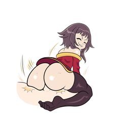 1boy 1girls ass ass_focus big_ass bottom_heavy buttjob drillslewds kono_subarashii_sekai_ni_shukufuku_wo! looking_back male_pov megumin pov