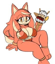 1girls 2d 2d_(artwork) 2d_artwork bbw big_breasts big_eyes bikini bikini_bottom bikini_top breasts breasts_bigger_than_head chubby chubby_female color colored colorized conductor's_wife_(sonic) content_smile coral_pink_hair countershade_face countershade_torso countershading dessert eyelashes food huge_breasts ice_cream ice_cream_cone large_breasts mature mature_female milf omegasunburst orange_eyes pink_body png posing sega sketch solid_colors sonic_(series) sonic_the_hedgehog_(series) stacked the_murder_of_sonic_the_hedgehog thick thick_ass thick_eyebrows thick_thighs thighs waffle_cone