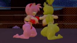 2girls 3d 3d_animation amy_rose animated ass barefoot big_ass big_breasts big_butt big_thighs black_boxing_gloves black_gloves black_thong blinking blue_eyes bouncing_ass bouncing_breasts bouncing_butt boxing boxing_gloves boxing_ring breasts bubble_ass bubble_butt catfight closed_eyes curvy ear_piercing female female_only fight gloves green_eyes green_fur green_hair gut_punch hairband jiggling_ass jiggling_breasts jiggling_butt light_skin mp4 night on_knees outside panties pink_fur pink_hair punch punching red_boxing_gloves red_gloves red_hairband red_panties rngsucks ryona sega sfm short_playtime shorter_than_30_seconds sonic_(series) sonic_the_hedgehog_(idw) sonic_the_hedgehog_(series) sound source_filmmaker stars_around_head surge_the_tenrec swing_punch tail thick thick_ass thick_butt thick_hips thick_thighs thighs thong tied_hair topless topless_boxing uppercut video wide_hips