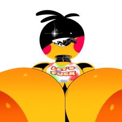 1girls behemaid female female_only five_nights_at_freddy's five_nights_at_freddy's_2 huge_areolae huge_breasts hyper hyper_breasts shiny_breasts tagme toy_chica_(fnaf)