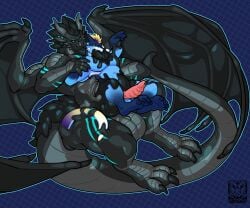 anthro athletic balls cycle dragon genitals goo_(disambiguation) hair hi_res invalid_tag licking male male/male mane mane_hair mythological_creature mythological_scalie mythology neverending paintylux penis possession rain_dragon ridged_penis scalie size_difference symbioctober symbiote takeover talen teryx teryx_commodore tongue wikiwarrior