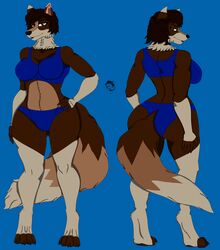 anthro brown_eyes brown_fur brown_hair female furry large_breasts mika_elendil mikathefluffywolf model_sheet