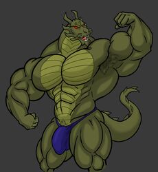 anthro armpit_hair baralucario bulge demon dragon jackie_chan_adventures male male_only muscles penis_outline shendu solo underwear