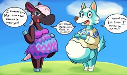 animal_crossing anthro horse nintendo reneigh_(animal_crossing) skye_(animal_crossing) tagme vore wolf