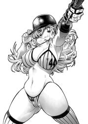 female large_breasts long_hair monochrome rakko rakko_(r2) sandy_bash suketto_sanjou!!