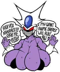 alien_girl bra cooler_(dragon_ball) dragon_ball english_text female genderswap_(mtf) huge_breasts hypercawk purple_skin rule_63 swear text