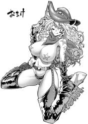 female large_breasts long_hair monochrome rakko rakko_(r2) sandy_bash suketto_sanjou!!