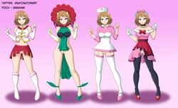 1girls alternate_breast_size alternate_costume alternate_outfit blackjoe01 cosplay eye_contact florges_(cosplay) gloves gradient_background half-closed_eyes human long_gloves looking_at_viewer multiple_outfits no_panties nurse nurse_joy_(cosplay) official_alternate_costume pink_background pokemon pokemon_(anime) pokemon_(cosplay) pokemon_xy pussy satosatori serena_(pokemon) showcase_outfit text thick_thighs thigh_gap twitter_username watermark white_gloves wide_hips