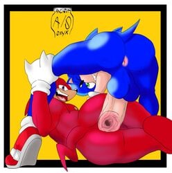 anal ancient-onyx anthro anus ass balls duo gay genitals hi_res knuckles_the_echidna leg_grab male male/male male_only mobian_(species) nipples penis sega sonic_(series) sonic_the_hedgehog sonic_the_hedgehog_(series) translucent yaoi