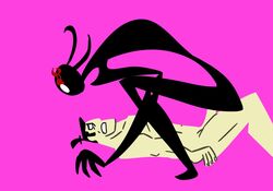 ashi_(samurai_jack) blank_eyes corruption female_on_top femdom fire horns hunched_over jones_boi male samurai_jack samurai_jack_(character)