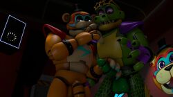 alligator alligator_tail alligatorid alligatorid_humanoid animatronic anthro background biceps blue_nails body_markings bonnfie_(artist) crocodile crocodile_tail crocodilian crocodylid facial_markings five_nights_at_freddy's five_nights_at_freddy's:_security_breach fnaf gay gay_sex glamrock_freddy_(fnaf) glowing_eyes green_body hand_on_butt hand_on_penis handjob lighting_bolt looking_at_partner looking_down machine male/male male_focus male_only mohawk mohawk_(hairstyle) montgomery_gator_(fnaf) muscular muscular_anthro muscular_arms muscular_male muscular_thighs non-human non_mammalian_nipples orange_body pauldrons pink_glans red_hair reptile reptile_humanoid robot robot_humanoid robot_penis scottgames simple_background spiked_bracelet spotted_body steel_wool_studios tail tail_markings tan_fur tattoo two_tone_body two_tone_fur ursid ursid_humanoid ursine