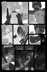 anthro anthro_on_anthro anthro_penetrated anthro_penetrating anthro_penetrating_anthro bastion bodily_fluids comic cum cum_inside cum_on_face cum_on_self cum_splatter domestic_cat english_text fangs felid feline felis from_behind_position genital_fluids genitals hand_on_back hand_on_butt hi_res hyaenid looking_back male male_only male_penetrating mammal nipples nude one_eye_closed open_mouth penetration penile penile_penetration penis profanity sex striped_hyena sweat teeth text tongue