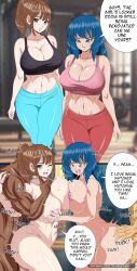 blue_hair bluegraves brown_hair dark-skinned_male female_oc interracial original_characters original_female_character