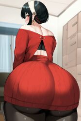 1girls ai_generated big_ass big_butt blush female female_only goldencum34 huge_ass huge_butt human looking_back solo spy_x_family wide_hips yor_briar yor_forger