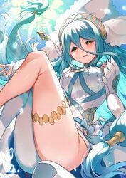 1girls ass azura_(fire_emblem) big_ass blue_hair breasts female female_only fire_emblem fire_emblem_fates looking_at_viewer medium_breasts nintendo solo thighs underwater very_long_hair yellow_eyes zunbayasi