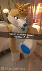 3d akariisnthere anthro blue_penis english_text fox furry roblox robloxian selfie snapchat tagme text twitter_username watermark