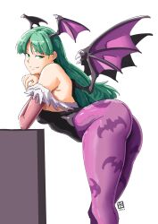 automatic_giraffe darkstalkers head_wings huge_ass morrigan_aensland succubus succubus_costume succubus_wings tagme