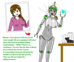 ass before_and_after breasts female identity_death implied_transformation mechanization mental_transformation metal_skin metal_transformation metallic_body mind_control nipple_piercing nipples robot robot_girl robot_humanoid robotization tategishi_(artist) thick_thighs transformation wide_hips