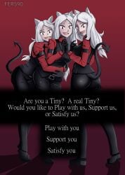 3girls cerberus_(helltaker) comic demon dog_ears female female_only fer590 giantess helltaker red_eyes tagme white_hair