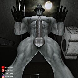 3d_(artwork) big_balls big_cock big_dick big_penis blender blender_(software) capcom gay gay_male kitrell_simz mr_x resident_evil resident_evil_2 resident_evil_2_remake tyrant