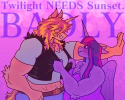 anthro_only big_breasts breasts dapper_little_arts female friendship_is_magic my_little_pony sunset_shimmer thick_thighs twilight_sparkle_(mlp) wide_hips