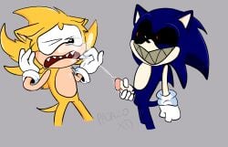 2boys ankifun cum cum_on_face ejaculation erection fleetway_comics fleetway_super_sonic funny gay genital_fluids genitals gloves hilarious male open_mouth outdoors penis red_eyes simple_background smile sonic.exe sonic.exe_(character) sonic.exe_(series) sonic_(series) standing tail teeth testicles why wtf yaoi yellow_body yellow_fur