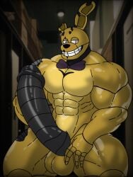 anthro_only balls big_penis bluethewater canon_appearance five_nights_at_freddy's five_nights_at_freddy's_(film) fnaf gigantic_penis huge_balls huge_cock male_only muscular_anthro muscular_arms muscular_legs muscular_male muscular_thighs penis solo solo_male spring_bonnie spring_bonnie_(fnaf) springtrap_(fnaf) william_afton william_afton_(film) yellow_balls