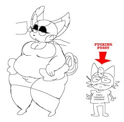 anthro big_breasts breasts chubby female meowth pokémon pokémon_(species) pokemon pokemon_(species) purugly soupsonic thick_thighs wide_hips