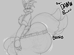 1boy anthro ass ass_bigger_than_head balls_bulge big_ass big_bulge big_butt bouncing_ass bouncing_butt bulge butt_bigger_than_head canid canine commission denizen1414 femboy fox gigantic_ass gigantic_butt huge_ass huge_bulge huge_butt large_ass looking_back male male_only mature_male miles_prower older_male penis_bulge solo solo_male sonic_(series) sonic_the_hedgehog_(series) tail tails tails_the_fox thick_thighs wide_hips