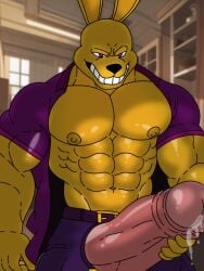 1boy bara bara_tiddies bara_tits bluethewater bunny cock dilf five_nights_at_freddy's fnaf furry furry_male gay huge_cock humanoid male_only muscular muscular_anthro muscular_arms muscular_male muscular_thighs thick_penis william_afton