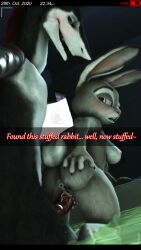 3d anthro bodily_fluids breasts cum cum_in_pussy cum_inside daru_(daruhia) daruhia disney duo female from_behind_position genital_fluids genitals hi_res judy_hopps kneeling looking_at_viewer looking_back looking_back_at_viewer male male/female partially_submerged penetration penis phone_screen pussy rear_view selfie sergal sex vaginal_penetration zootopia