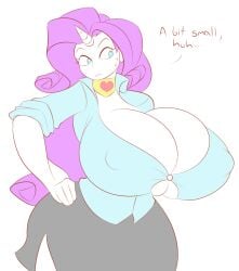 1female 1girls animated anthro big_breasts bigdad breasts buttoned_shirt english_text female female_only friendship_is_magic giant_breasts humanized imminent_wardrobe_malfunction long_hair long_hair_female milf miniskirt mommy mommy_kink my_little_pony my_little_pony_friendship_is_magic older_female rarity_(mlp) skirt theycallhimcake