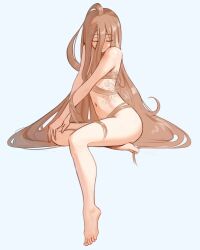 absurdly_long_hair artistic_nude ass barefoot closed_eyes female_only hair_censor long_hair mawaw nude pose sense_(sousou_no_frieren) solo_female sousou_no_frieren tagme tasteful_nudity tattoo very_long_hair