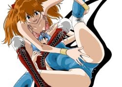 asuka_langley_sohryu blue_hair cameltoe catfight fingering juicy_pussy legs_over_head long_hair missionary_position neon_genesis_evangelion one-piece_swimsuit red_hair rei_ayanami short_hair slim_waist small_breasts spread_legs teenager thick_thighs wet_pussy wide_hips wrestling wrestling_outfit yuri yuutaku1618