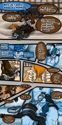 ♠ 1:2 2019 9:18 animal_genitalia anthro biped book buttplug canid cobalt_(tatsuchan18) collar comic cuff_(restraint) detailed_background dialogue duo english_text fur genitals hair handcuffs hi_res male mammal metal_cuffs open_mouth penis plug_(sex_toy) restraints sex_toy sheath sitting spade_(tatsuchan18) speech_bubble standing suit_symbol tatsuchan18 text text_box translation_request